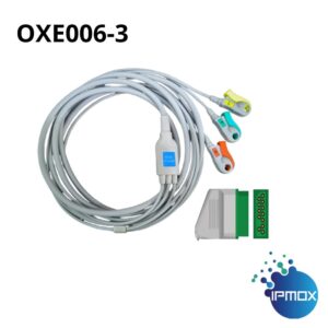 Cabo de ECG IPMOX 3 vias modelo OXE006-3 compatível com tecnologia NIHON KHODEN
