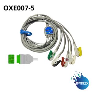 Cabo de ECG IPMOX 5 vias modelo OXE007-5 compatível com tecnologia GE