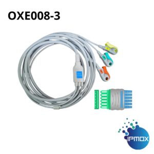Cabo de ECG IPMOX 3 vias modelo OXE008-3 compatível com tecnologia DRAGER