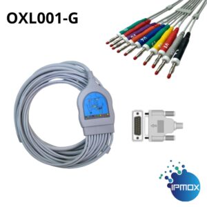Cabo de ECG IPMOX 10 vias modelo OXL001-B compatível com tecnologia Bionet, Biocare, Vardioline, Comen, Edan, Micromed, Mindray, Mortara, Philips