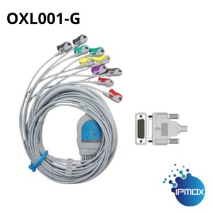 Cabo de ECG IPMOX 10 vias modelo OXL001-G compatível com tecnologia Bionet, Biocare, Vardioline, Comen, Edan, Micromed, Mindray, Mortara, Philips